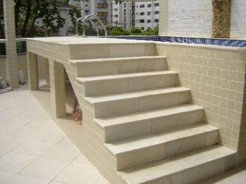 Escada de Granito área Externa Preço Trianon Masp - Escada de Granito Travertino