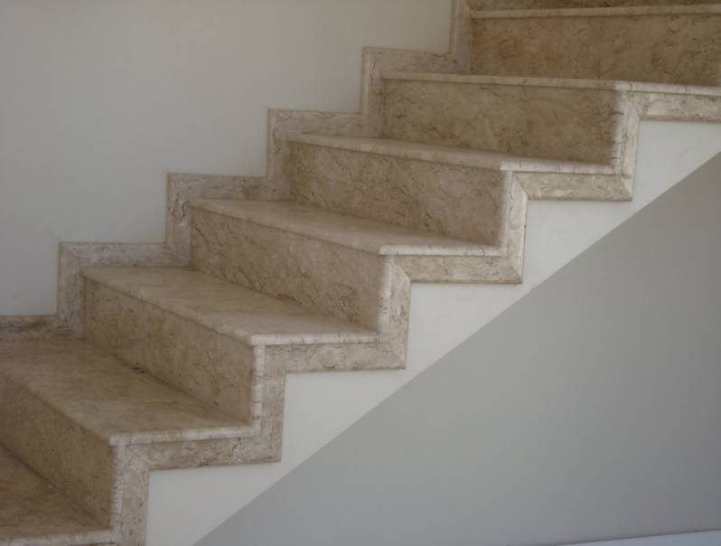 Escada de Granito Travertino Preço Vila Endres - Escada de Granito Branco