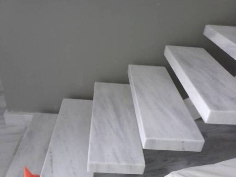 Escada de Mármore Branco Preço Glicério - Escada de Granito com Pingadeira