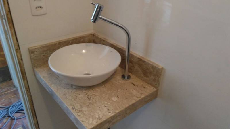 Lavatório de Granito com Saia Preço Santa Cecília - Lavatório de Granito para Banheiro